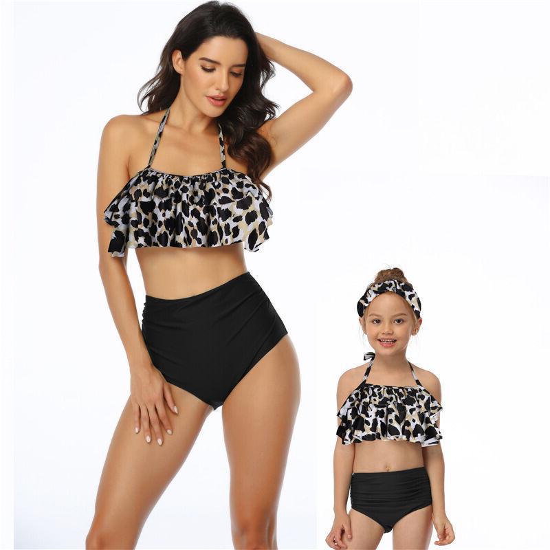 Mother And Daughter High Waist Ruffled Bikini