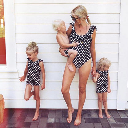 Mommy and Me Polka Dot Swimsuit Set