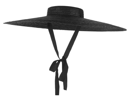 Always A Lady Summer Sun Hat - Flat Top With Ribbon For Women