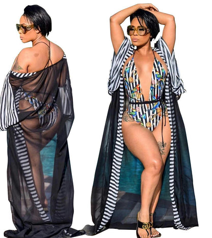 Sophisticated Two-Piece Swimsuit with Cover Up